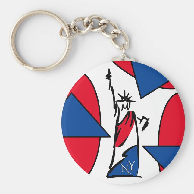 Frihetsgudinnan NY Red White och Blue Nyckelring (Framsidan)