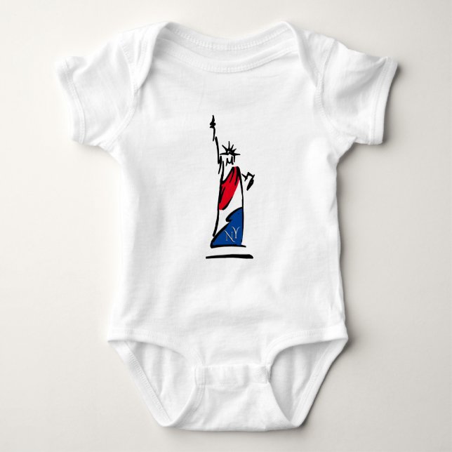 Frihetsgudinnan NY Röd Vit och Blå T Shirt (Framsida)