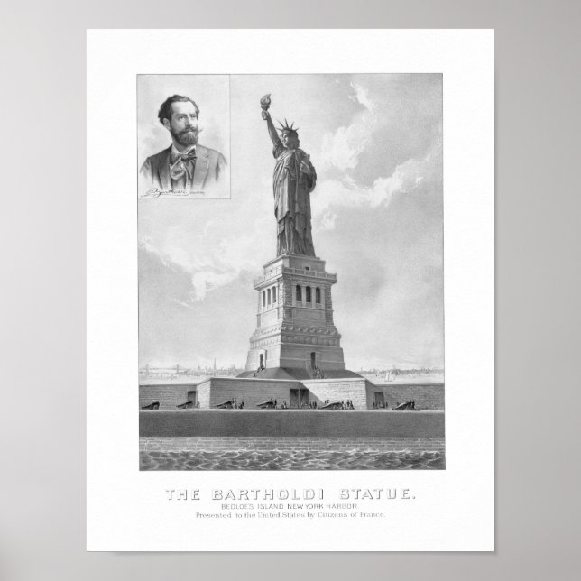 Frihetsgudinnan och Bartholdi Porträtt Poster (Framsidan)