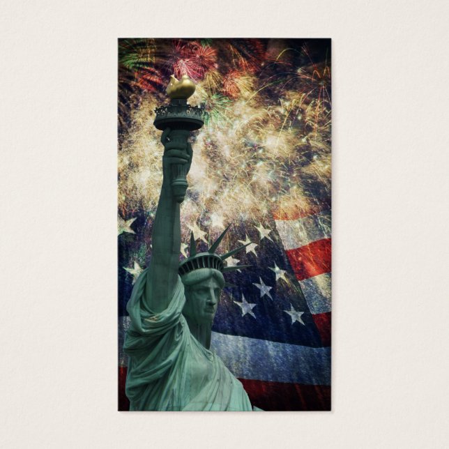 Frihetsgudinnan och fasta verk visitkort (Framsidan)