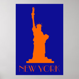 Frihetsgudinnan och New York i Orange och blått Poster