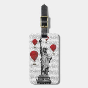 Frihetsgudinnan och röda Luftballonger Bagagebricka