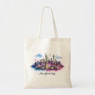 Frihetsgudinnan Pastell NYC Illustration Tygkasse