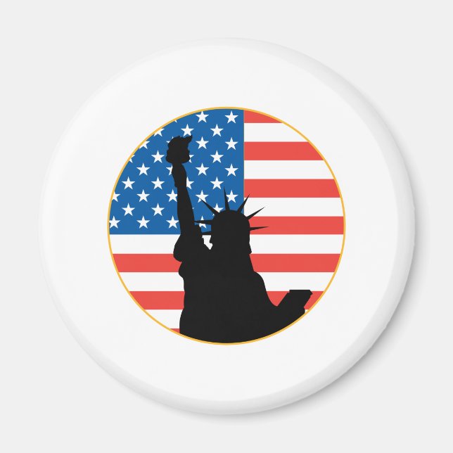 Frihetsgudinnan Patriotic Design Magnet (Framsidan)