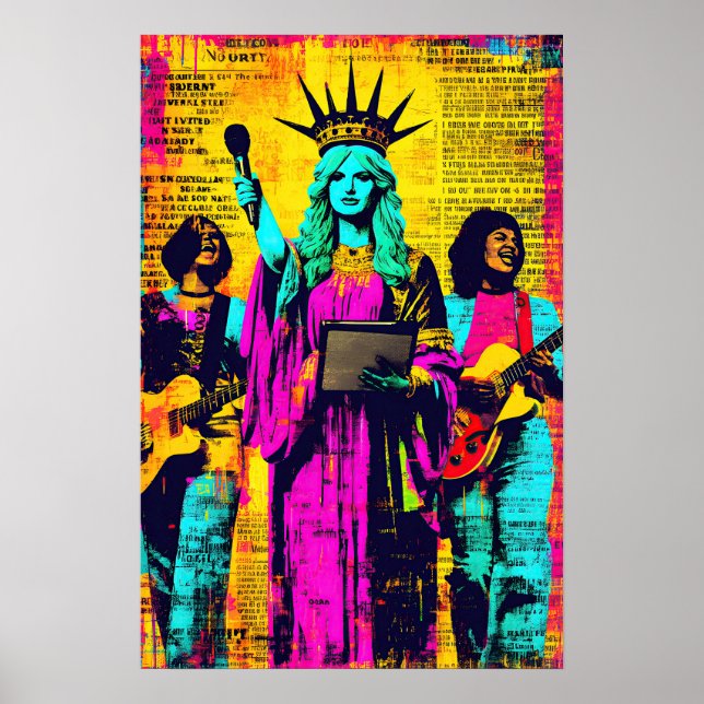 Frihetsgudinnan Pop Art Poster (Framsidan)