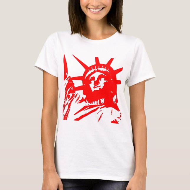 Frihetsgudinnan Pop Art USA Symbol T Shirt (Framsida)