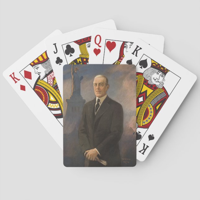 Frihetsgudinnan & President Woodrow Wilson Casinokort (Baksidan)
