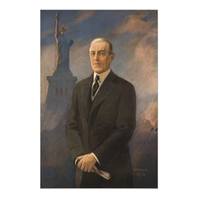 Frihetsgudinnan & President Woodrow Wilson Fototryck (Framsidan)