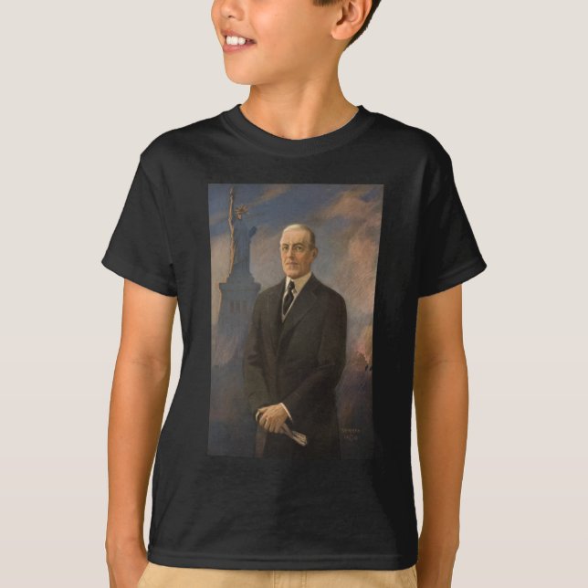 Frihetsgudinnan & President Woodrow Wilson T Shirt (Framsida)