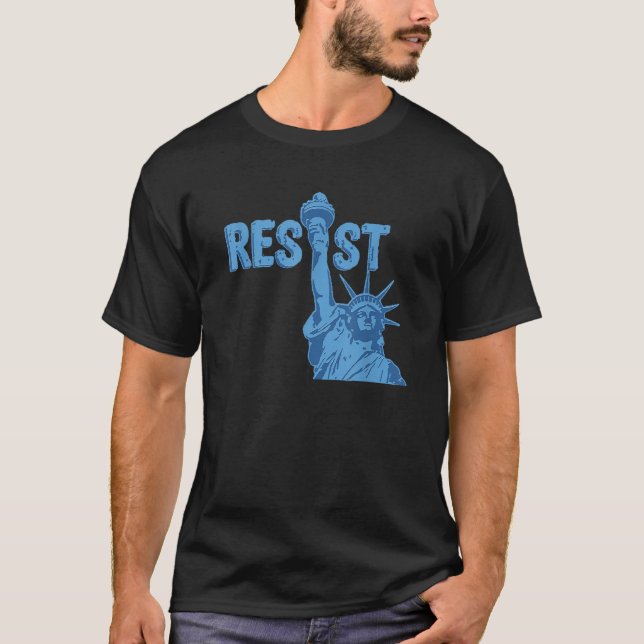Frihetsgudinnan Resistent Graphic resit Anti Trump T Shirt (Framsida)