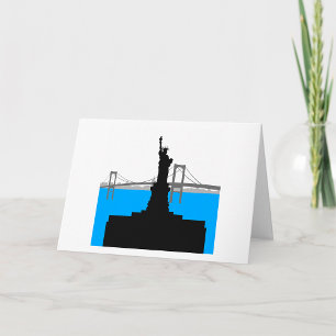 Frihetsgudinnan Silhouette New York Skyline Kort