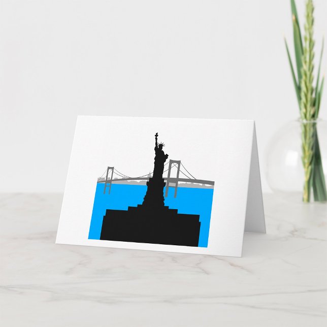 Frihetsgudinnan Silhouette New York Skyline Kort (Skapare uppladdad)
