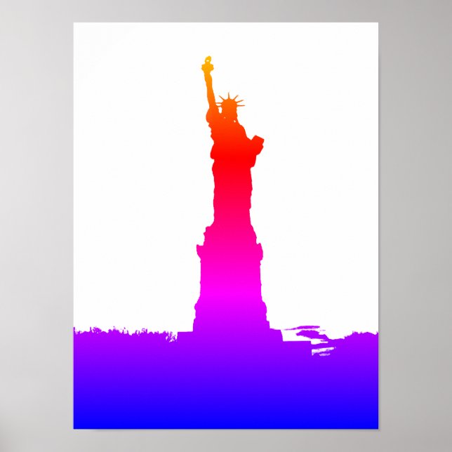 Frihetsgudinnan Silhouette Pop Art Poster (Framsidan)