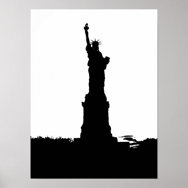 Frihetsgudinnan Silhouette Poster Skriv ut (Framsidan)