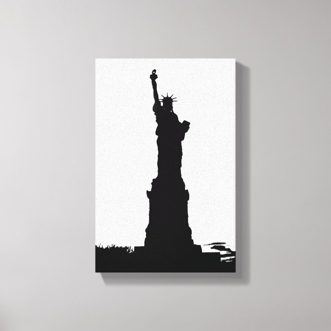 Frihetsgudinnan Silhouette Wrapped Canvas (Framsida)