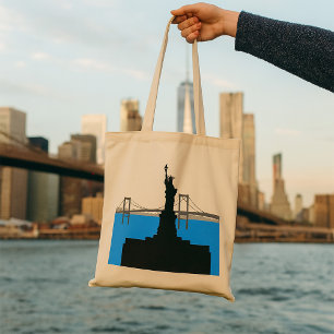 Frihetsgudinnan Silhuett New York Skyline Tygkasse