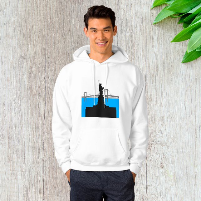 Frihetsgudinnan Silhuett New Yorks Skyline Hoodie (Skapare uppladdad)