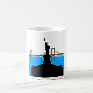 Frihetsgudinnan Siluett New York Skyline Kaffemugg