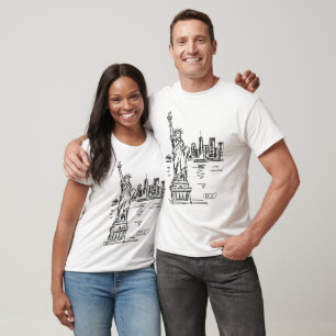 Frihetsgudinnan Snabb Bläckskiss T Shirt
