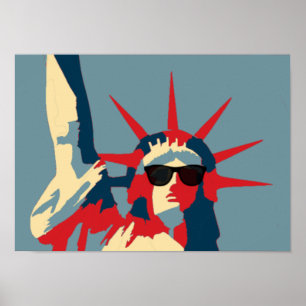 Frihetsgudinnan som ha på sig solglasögon poster