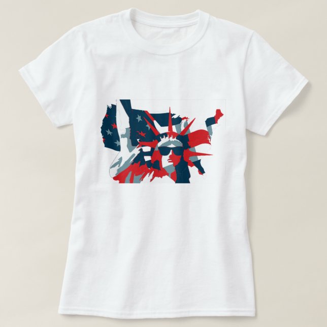 Frihetsgudinnan som ha på sig solglasögon tee shirt (Design framsida)
