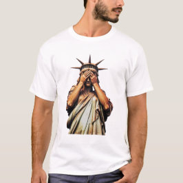 Frihetsgudinnan som täcker sitt ansikte i skam t shirt