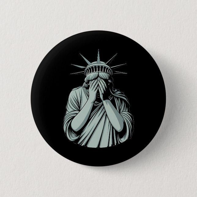 Frihetsgudinnan Sorgsen Amerika  Knapp (Framsida)