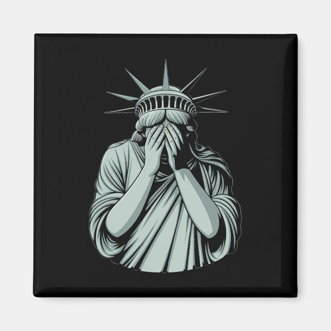 Frihetsgudinnan Sorgsen Amerika  Magnet (Framsidan)