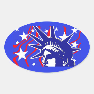 Frihetsgudinnan Stickers Ovalt Klistermärke