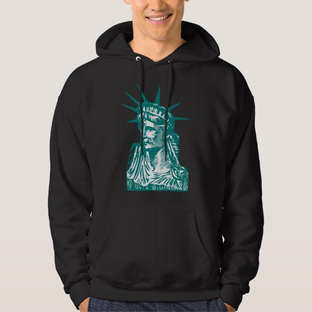 Frihetsgudinnan svart hoodie (Framsida)