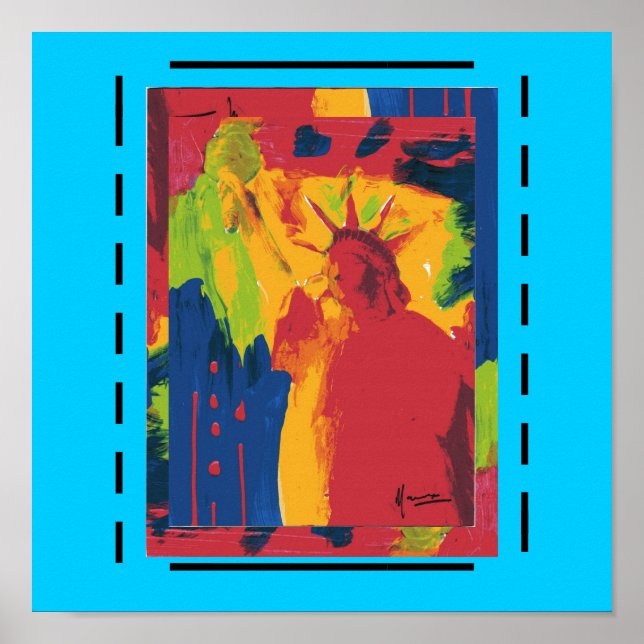 "frihetsgudinnan" svart linjer poster utskrifter (Framsidan)