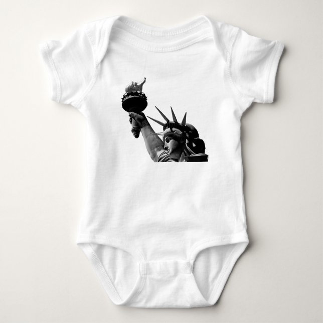 Frihetsgudinnan svart och vitt t shirt (Framsida)