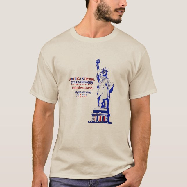 Frihetsgudinnan Tee - America Strong (Framsida)