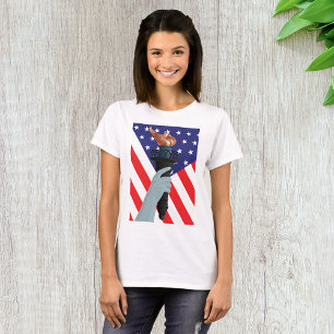 Frihetsgudinnan Torch med amerikansk Flagga T Shirt