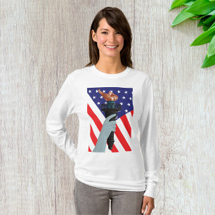 Frihetsgudinnan Torch med amerikansk Flagga T Shirt