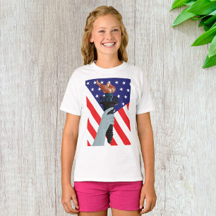 Frihetsgudinnan Torch med amerikansk Flagga T Shirt