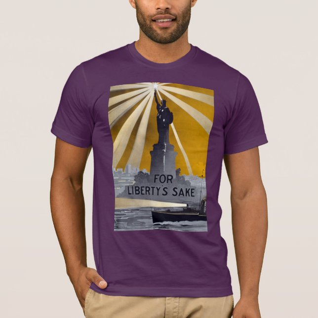 Frihetsgudinnan Torch & US Navy Världskrig II T Shirt (Framsida)