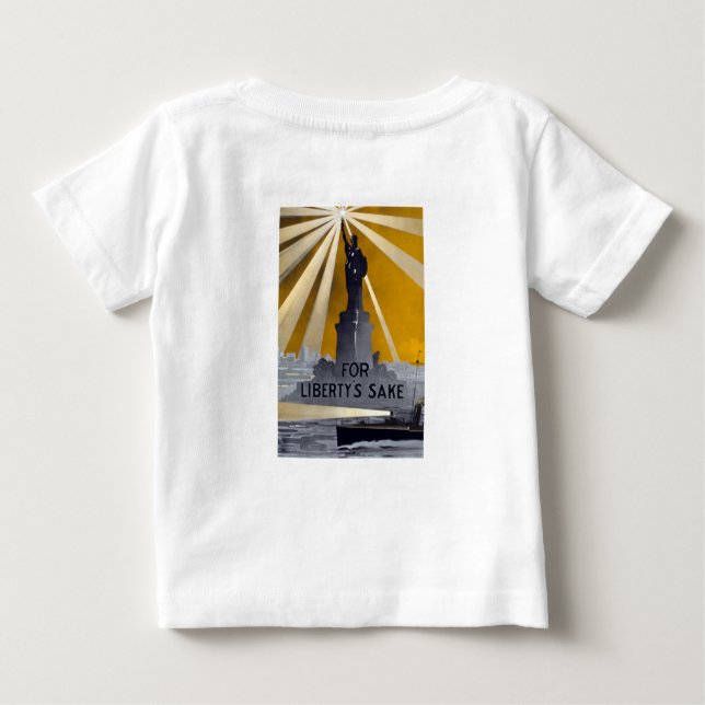 Frihetsgudinnan Torch & US Navy Världskrig II T Shirt (Baksida)