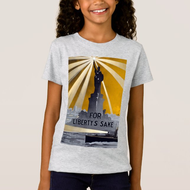 Frihetsgudinnan Torch & US Navy Världskrig II T Shirt (Framsida)
