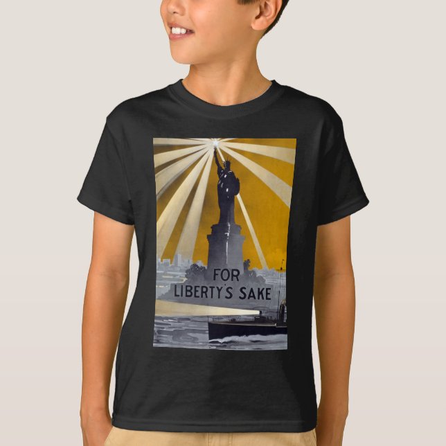 Frihetsgudinnan Torch & US Navy Världskrig II T Shirt (Framsida)