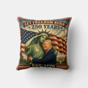 Frihetsgudinnan Trump USA 250 år 4 juli kärlek Kudde