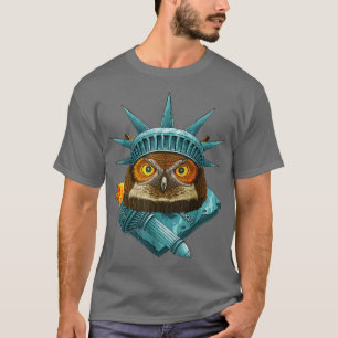 Frihetsgudinnan Uggla 4 juli Nattfåglar USA A T Shirt