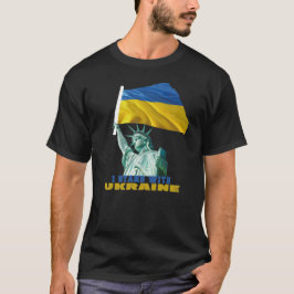 Frihetsgudinnan Ukraina Flagga T Shirt
