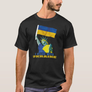 Frihetsgudinnan Ukraina Flagga T Shirt