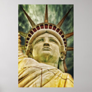 Frihetsgudinnan USA Färg Photo Wall Poster