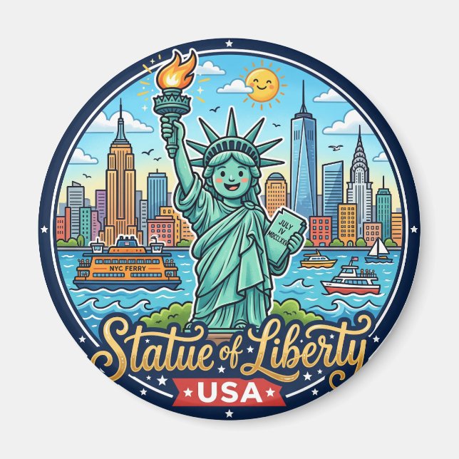 Frihetsgudinnan USA Magnet (Framsidan)