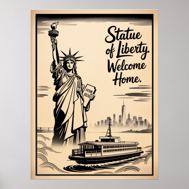 Frihetsgudinnan Välkommen Hem-plakat Poster (Framsidan)