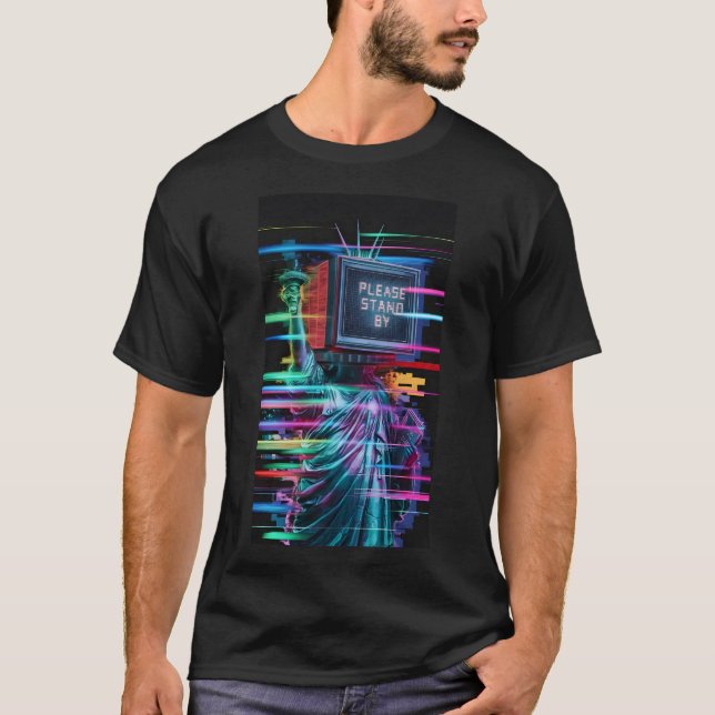frihetsgudinnan, "vänligen stå vid" t shirt (Framsida)