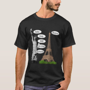 Frihetsgudinnan Vi är alla invandrare Eiffel Tow T Shirt
