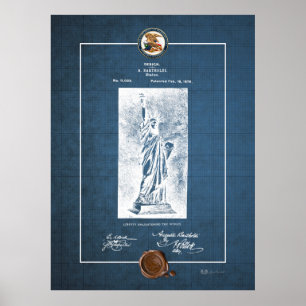Frihetsgudinnan Vintage Patentsymbol Poster